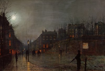 1882年在黄昏时回家 作者 John Atkinson Grimshaw
