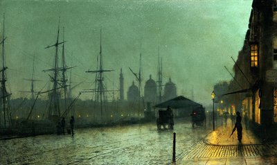 亨伯码头区，赫尔，1882年 作者 约翰·阿特金森·格里姆肖