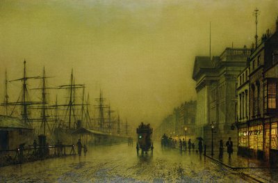 利物浦码头海关大楼和Salthouse码头，利物浦 作者 John Atkinson Grimshaw