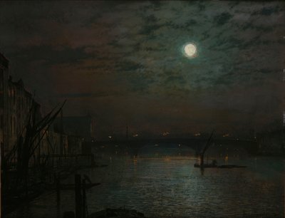 南华桥，月光下，1882年 作者 约翰·阿特金森·格里姆肖