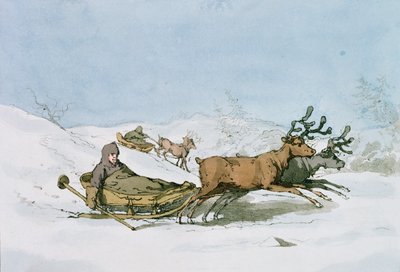 拉普兰雪橇，1803年 作者 约翰·奥古斯都·阿特金森