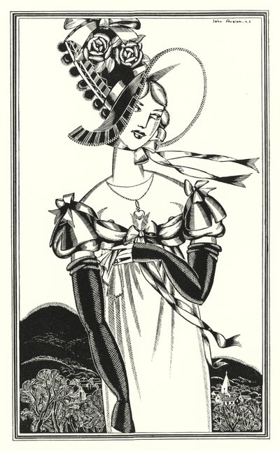 拜伦勋爵为《唐璜》绘制的插图：美女戴的帽子（石版画） 作者 约翰奥斯汀