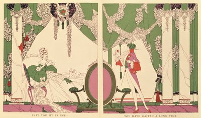 《睡美人》，查尔斯·佩罗（Charles Perrault，1628-1703）《逝去的故事》中的插图，1922 年（彩色平版印刷） 作者 约翰奥斯汀