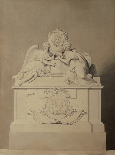 设计为威斯敏斯特修道院的哈维和赫特上尉的纪念碑，c.1804 作者 约翰·培根
