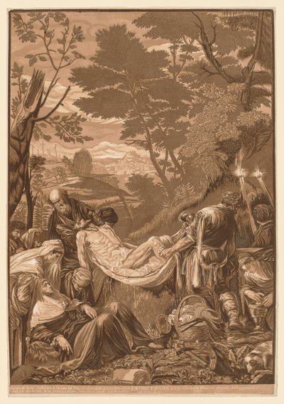 威尼斯人套装：基督的埋葬，1739-43年。 作者 约翰·浸信会杰克逊