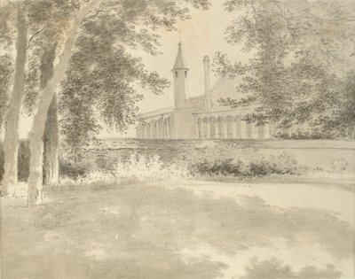 1783年8月2日，从格罗夫看巴利奥尔教堂和图书馆 作者 约翰·浸信会