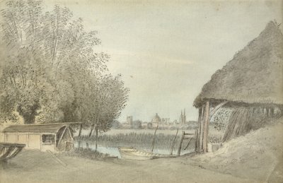 1789年6月15日在牛津附近的Ferry Hinksey（水墨石墨，纸上） 作者 约翰·浸信会