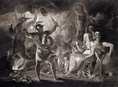 麦克白，三个女巫和赫卡特，1805年 作者 约翰·博德尔