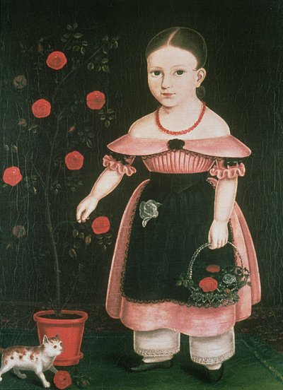 薰衣草的小女孩，c.1840 作者 约翰·布拉德利