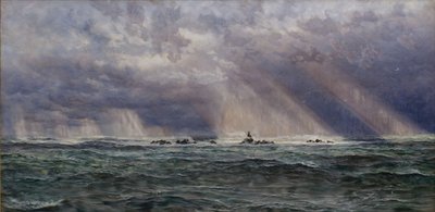 龙须沟灯塔附近的西北大风，1873年。 作者 约翰·布雷特