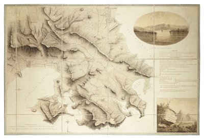 安提瓜英吉利港周边地区平面图，约 1782 年（水墨，分段背衬） 作者 约翰·布朗