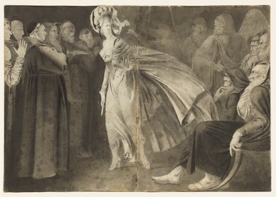 站立在男修道士直肠的妇女，c。 1770-1775年。 作者 约翰·布朗