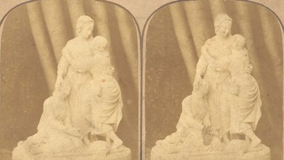 一对早期英国雕像的立体照片，19世纪50年代至10年代 作者 弗朗西斯·戈多芬·奥斯本·斯图亚特