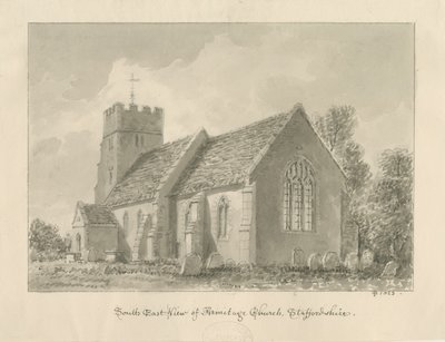 Armitage Church: sepia drawing 作者 约翰·巴克勒