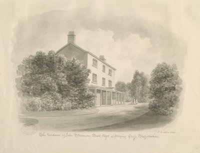 巴斯威奇村-约翰·史蒂文森·萨尔特（John Stevenson Salt）的房屋：棕褐色绘图，1842年 作者 约翰·巴克勒