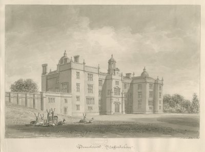 Beaudesert Hall and Park：棕褐色绘图 作者 约翰·巴克勒