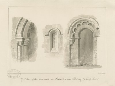 Brewood - Whiteladies Priory (Ruin) : sepia drawing 作者 约翰·巴克勒
