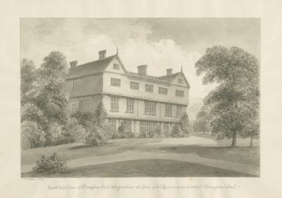 布劳顿·霍尔（Broughton Hall）：棕褐色素描，1848年 作者 约翰·巴克勒