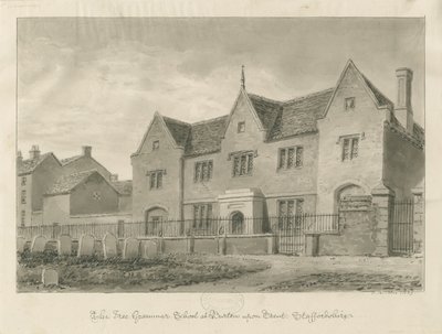Burton-upon-Trent - Grammar School: sepia drawing 作者 约翰·巴克勒