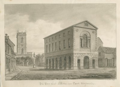 Burton-upon-Trent - Town Hall: sepia drawing 作者 约翰·巴克勒