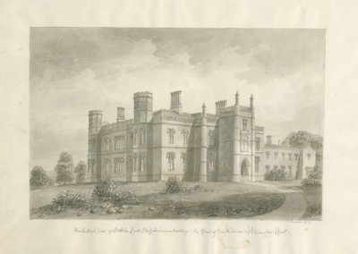 Butterton Hall: sepia drawing 作者 约翰·巴克勒