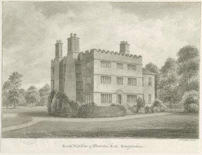 Butterton Hall：棕褐色绘画，1844年 作者 约翰·巴克勒