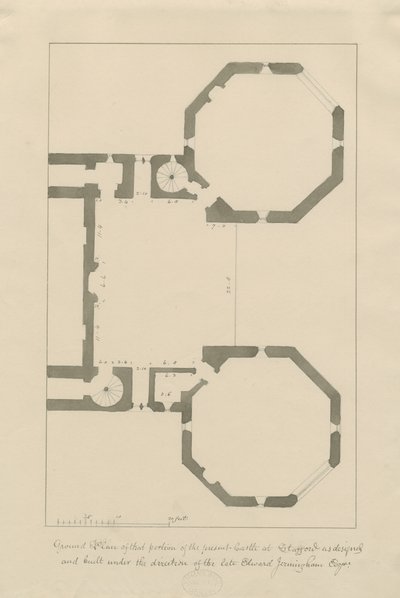 Castle Church - Stafford Castle: pencil and wash, nd [?19th cent] (drawing) 作者 约翰·巴克勒