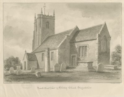 Chebsey Church: sepia drawing 作者 约翰·巴克勒