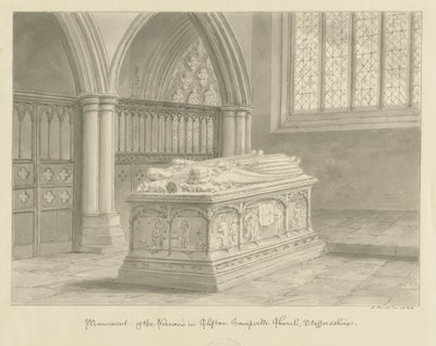 Clifton Campville Church - Vernon Monument: sepia drawing 作者 约翰·巴克勒