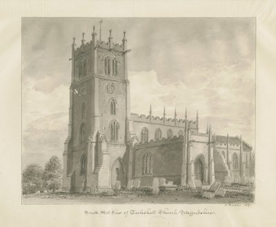 Eccleshall 教堂：棕褐色绘图 作者 约翰·巴克勒