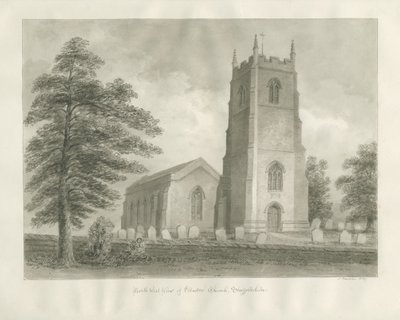埃拉斯通教堂（Ellastone Church）：棕褐色素描，1847年 作者 约翰·巴克勒