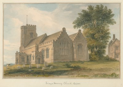 艾塞克斯-马尼教堂（Layer Marney Church），1825年 作者 约翰·巴克勒