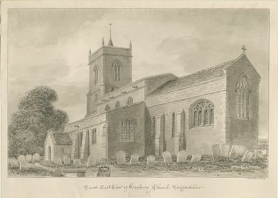 Hanbury Church: sepia wash drawing 作者 约翰·巴克勒