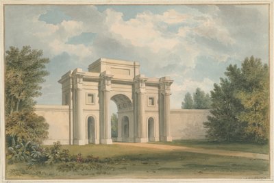 莱斯特郡-Gopsall House-The Gateway，1820年 作者 约翰·巴克勒