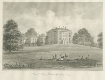 Patshull House：棕褐色绘画，1847年 作者 约翰·巴克勒