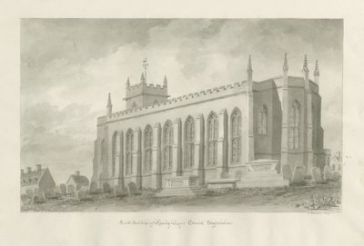罗利·里吉斯教堂（Rowley Regis Church）：棕褐色素描，1847年 作者 约翰·巴克勒