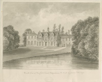 Seighford Hall：棕褐色绘图 作者 约翰·巴克勒