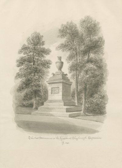 Shugborough - Cat Monument: sepia drawing 作者 约翰·巴克勒