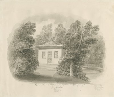 Shugborough - The Chinese Room：棕褐色水洗画 作者 约翰·巴克勒