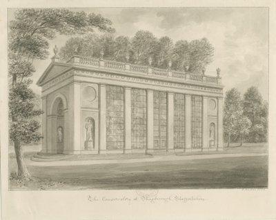Shugborough Hall-音乐学院：棕褐色绘图 作者 约翰·巴克勒