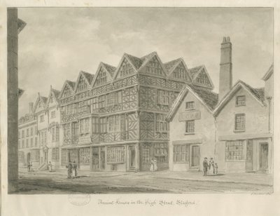 斯塔福德-古代“高屋”：棕褐色绘画，1841年 作者 约翰·巴克勒