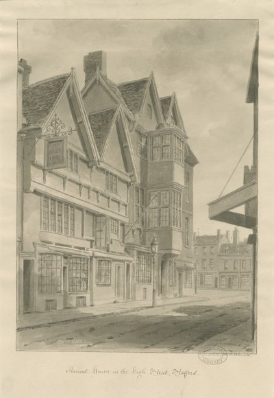 斯塔福德-女仆之头旅馆：棕褐色画，1841年 作者 约翰·巴克勒