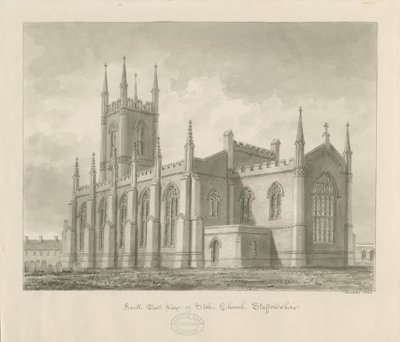 Stoke-upon-Trent Church [New]: sepia drawing 作者 约翰·巴克勒