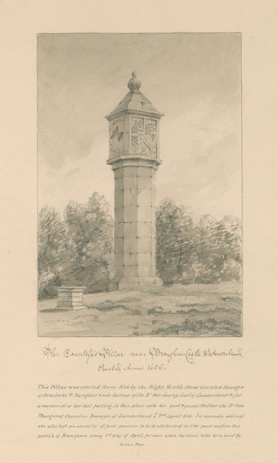 威斯特摩兰-布劳姆城堡-伯爵夫人柱子：乌贼墨画，1800 作者 约翰·巴克勒