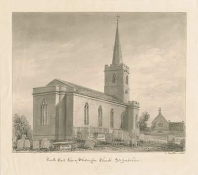 Whittington Church: sepia wash drawing 作者 约翰·巴克勒