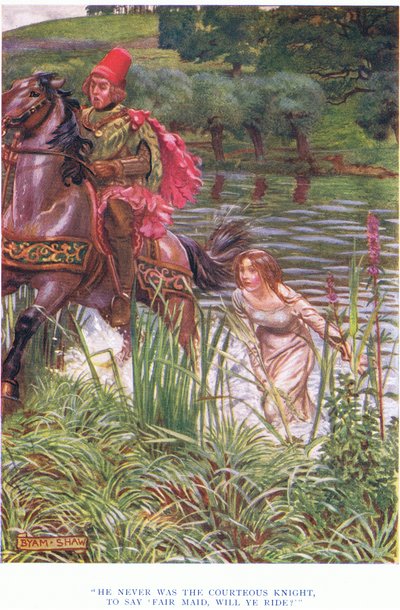 1928年，他从来不是礼貌的骑士，也就是说，公平的女仆会骑 作者 John Byam Liston Shaw