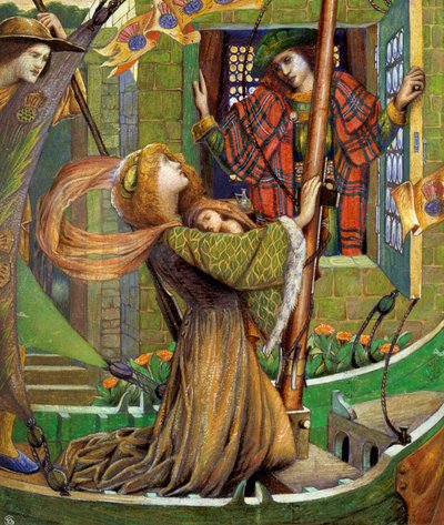 "Love Gregor"（《爱上格雷戈尔》），为英文歌曲 Chanson de geste 创作的插图。Byam Shaw（1872-1919 年）（普拉法尔派）的画作 私人收藏 作者 约翰·拜姆·李斯顿·肖