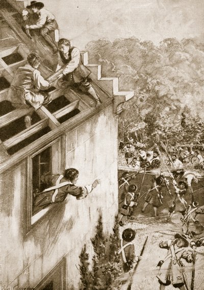 Dunkeld 的袭击，1689 年 8 月 21 日（石版画） 作者 约翰·卡梅伦