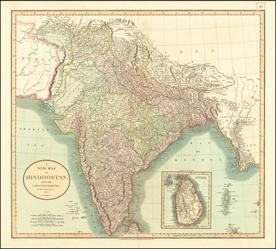约翰-卡里绘制的 1806 年印度地图 作者 约翰·卡里