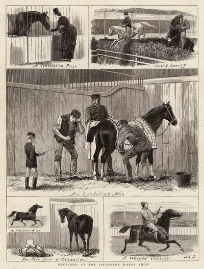 在伊斯灵顿马展上的草图 作者 John Charles Dollman